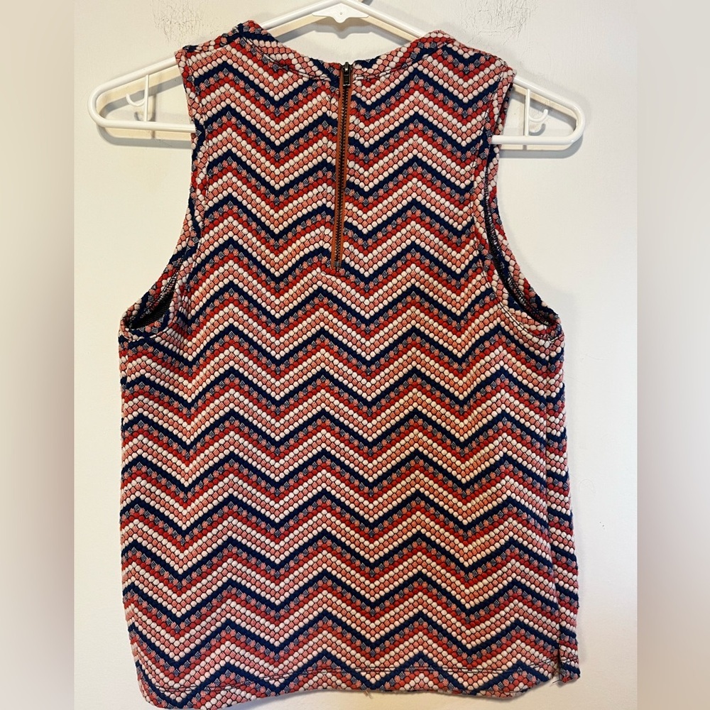Anthropologie Pink and Blue Chevron Knit Tank - Picture 3 of 6